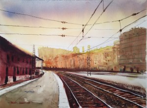 Saliendo de la estación de Abando. Bilbao.