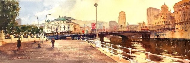 Bilbao, acuarela, watercolor