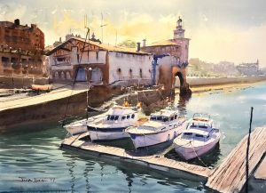 Getxo, Algorta, acuarela, watercolor