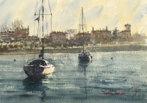 Getxo, Algorta, acuarela, watercolor
